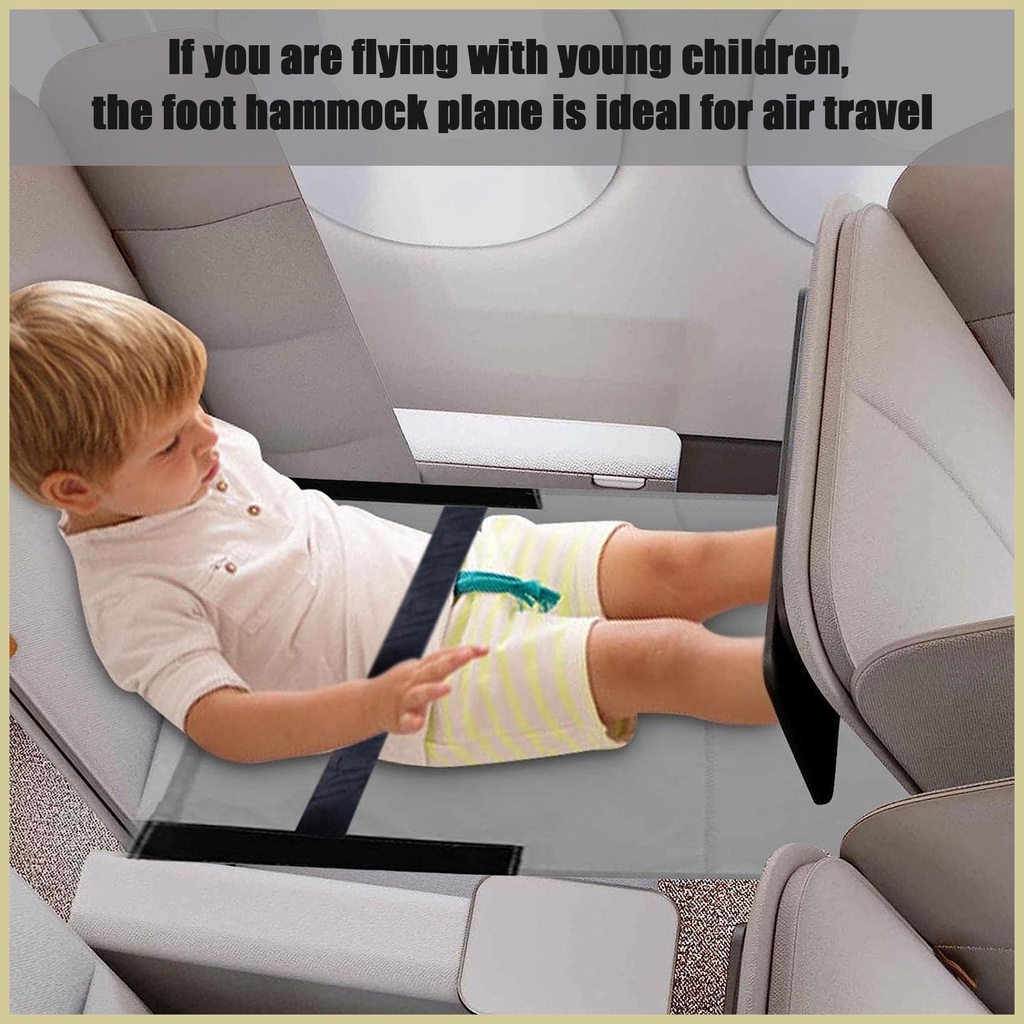 Airplane Bed For Toddlers - Seat Extender With Magnetic Puzzle, Grey Travel Hammock For Kids