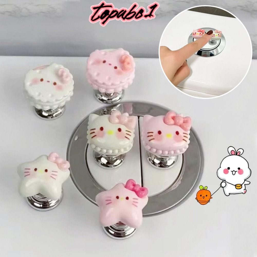 TOPABC1 Toilet Tank Button, Adhesive Cartoon Toilet Push Button, Hello ...