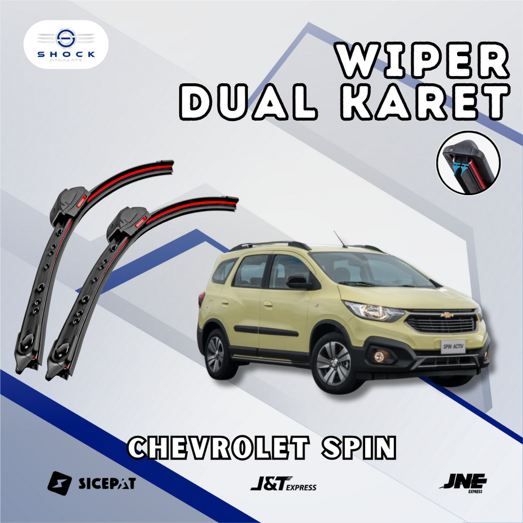 Chevrolet Spin Dual Blade Wiper Double Model 2 Rubber 1 Set Left and ...