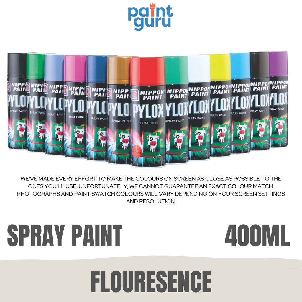 Nippon Pylox Spray Flourescent Paint Can 400cc Quick Dry Colours ...