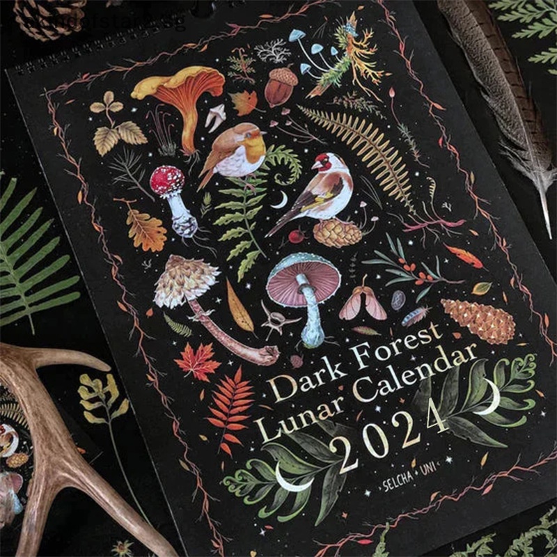  2024 CNY 2024 Dark Forest Calendar Creative Illustrated Wall Lunar