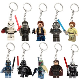 FUNKO POP Keychain Star-Wars PVC Action Figure Yoda Mandalorian Darth Vader  Stormtrooper Collection Toys for Pendant