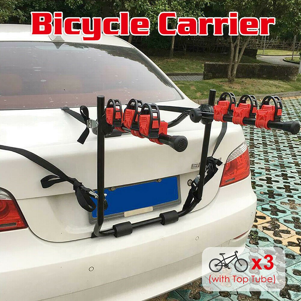 restock Car Rear Bicycle Rack 3 Bike Trunk Rack Rear Mount Three Bike ...