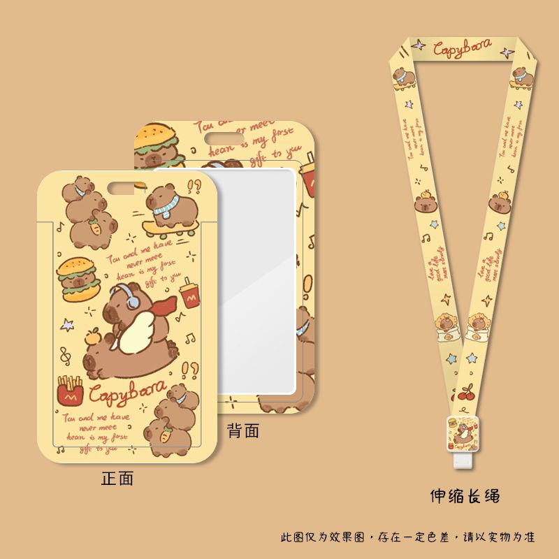 Capybara Porta Badge Retrattile Con Cordino – Set Da 2, Portatesserino A Cartone Animato Per Donne, Insegnanti, Infermieri E Studenti