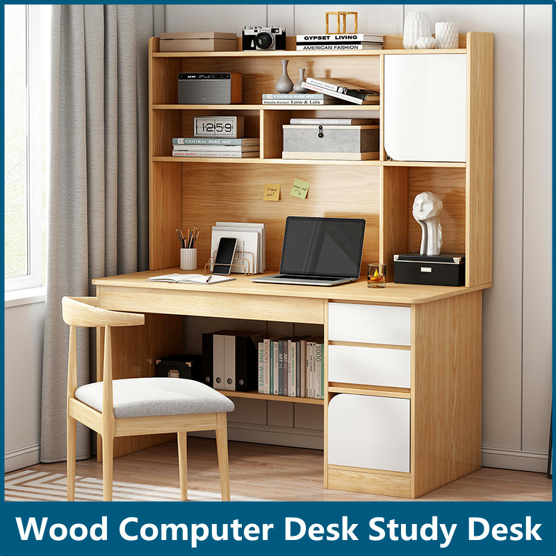 Computer Table with Book Shelf Student Study Desk Writing Desk Steel ...