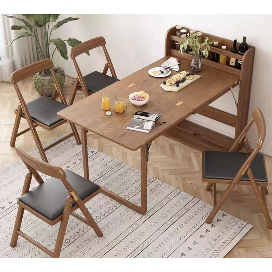 Pre-order】Nordic multifunctional foldable dining table, solid wood ...