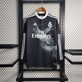 Real Madrid Long Sleeve 14/15 Away Ronaldo Ramos Black Jersey 