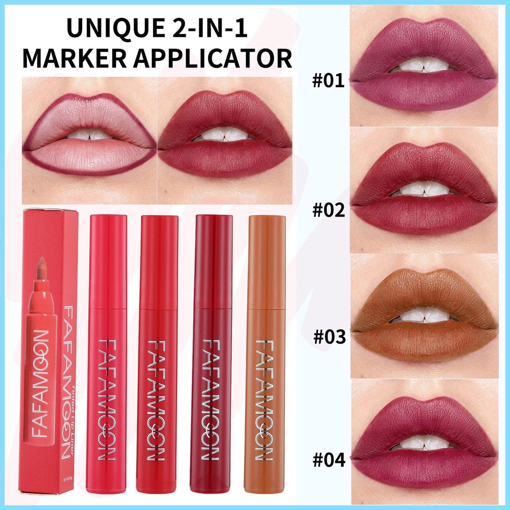 Lip Marker Stain Pen Hydrating Lip Stain Marker Tinted with Aloe Coconut Oil Highly Pigmented