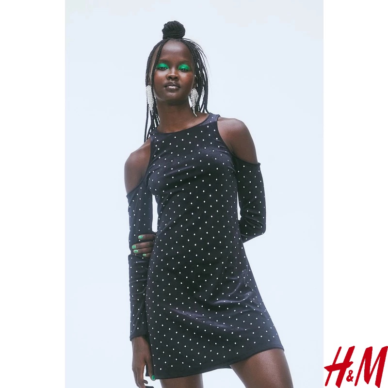 H&m open shop shoulder dress