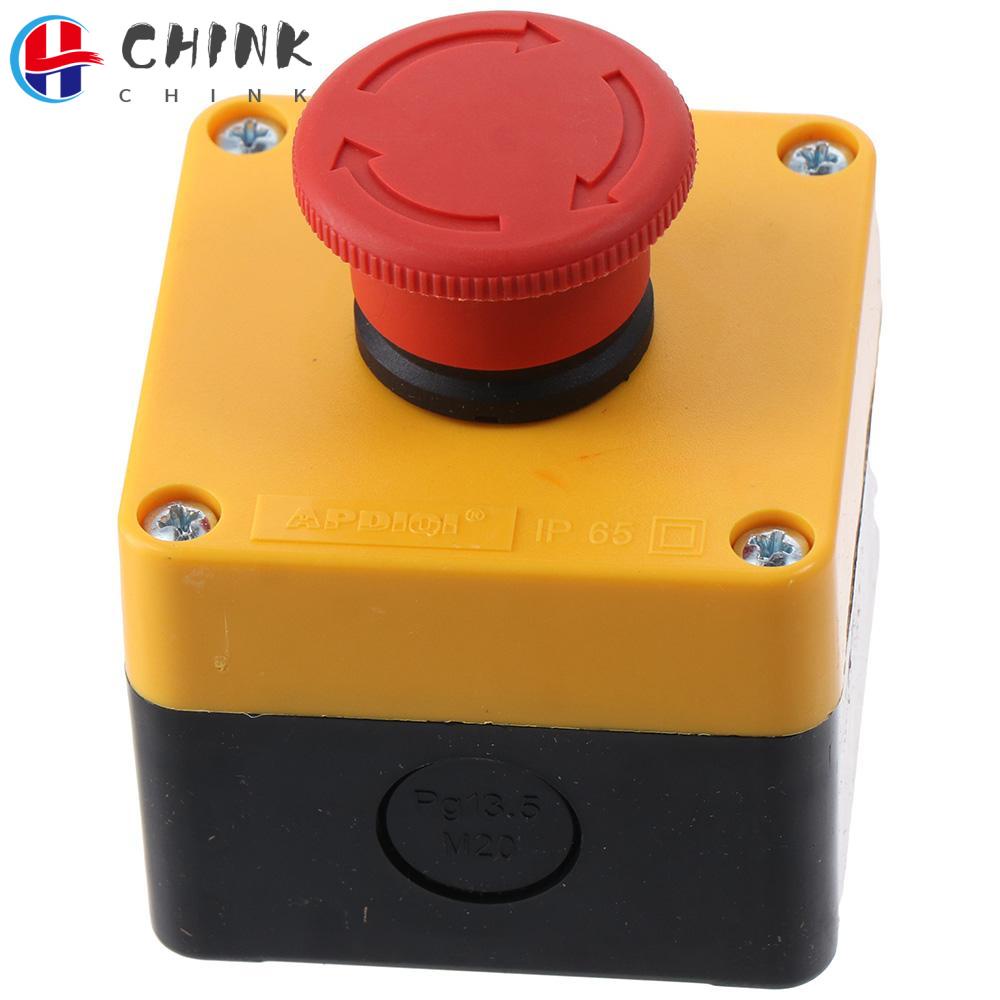 CHINK Push Button, Red Sign Weatherproof Emergency Stop Switch, High ...