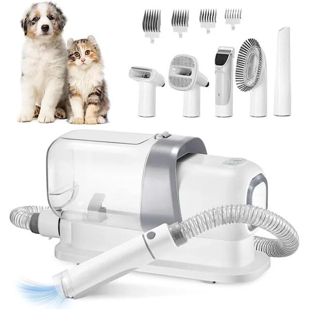 Pet Grooming Kit Vacuum Dog Grooming Clippers Pet Hair Remover with Powerful 2.3L Large Suction Low Noise Pet Hair Clipper Kit Shopee Singapore