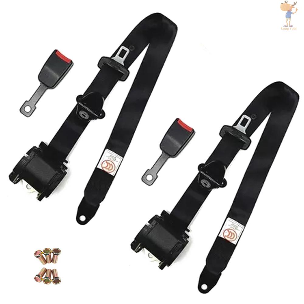 2pcs 3Point Car Seat Belt Universal Adjustable Retractable Automotive