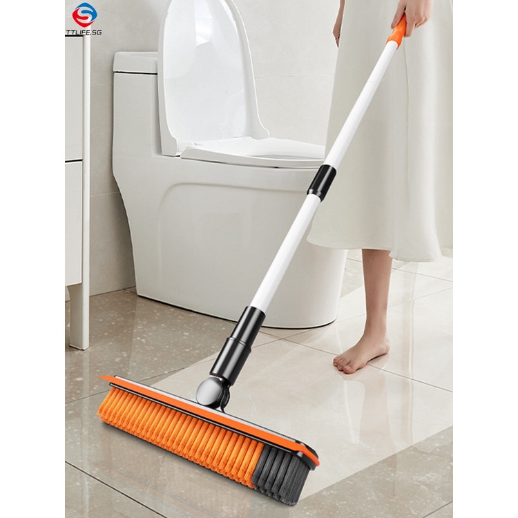 Household Cleaning Brush Floor Scrub Bathroom Cleaning Tools Silicone  Scraper Toilet Brush Rotary Brush for Cleaning