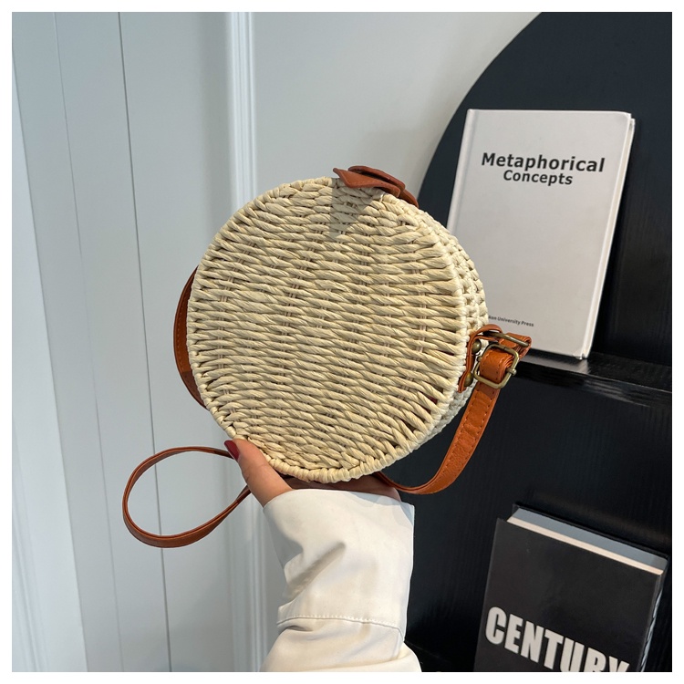 Rattan round deals crossbody bag