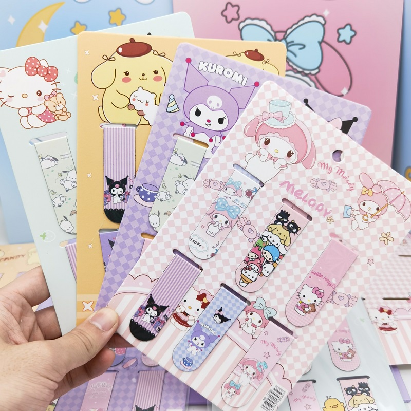 Sanrio Bookmark Kuromi Cute Pattern 6pcs Magnetic Bookmarks Page Clips Stationery | Shopee Singapore