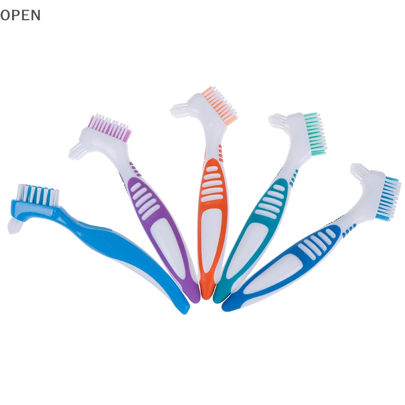 OP Denture Cleaning Brush Dedicated Denture False Teeth Brush Oral Care