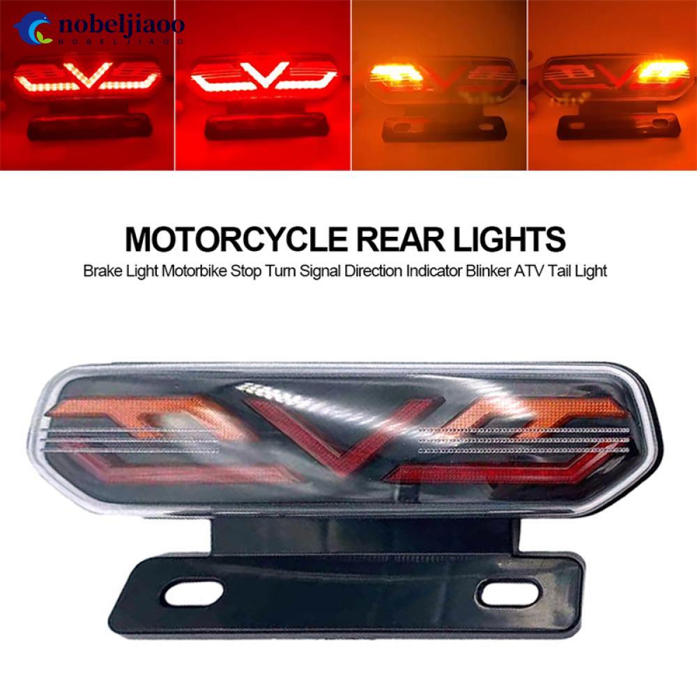 NOBELJIAOO 12V LED Motorcycle Rear Lights Brake Light Motorbike Stop ...