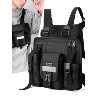 3M Tactical Vest Reflective Chest Bag Chest Rig Bag Tactical Vest Harness  Front Pack Pouch Holster Vest Rig Hip Hop Streetwear Functional Chest Bag  for Men Waist Bag