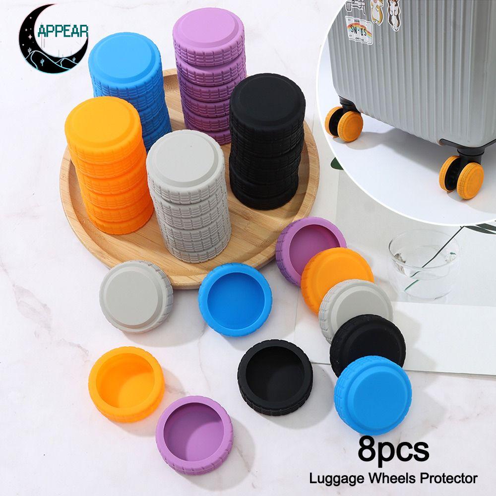APPEAR Luggage Wheels Protector, Silicone Noise Wheels Guard Cover ...