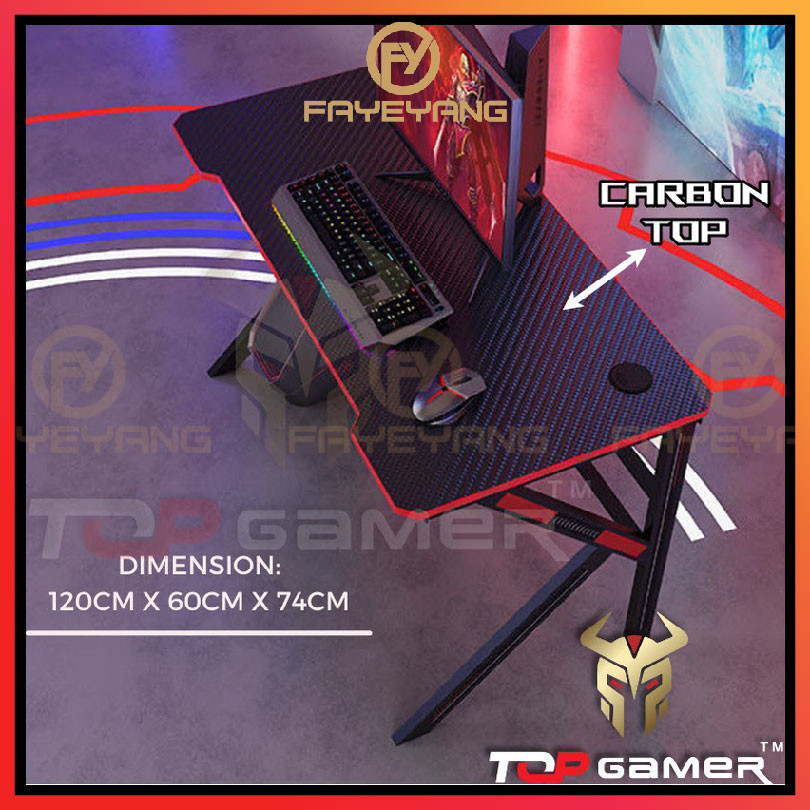 TOP GAMER Carbon Gaming Table Desk /Office Table/Game Table/Study Table ...