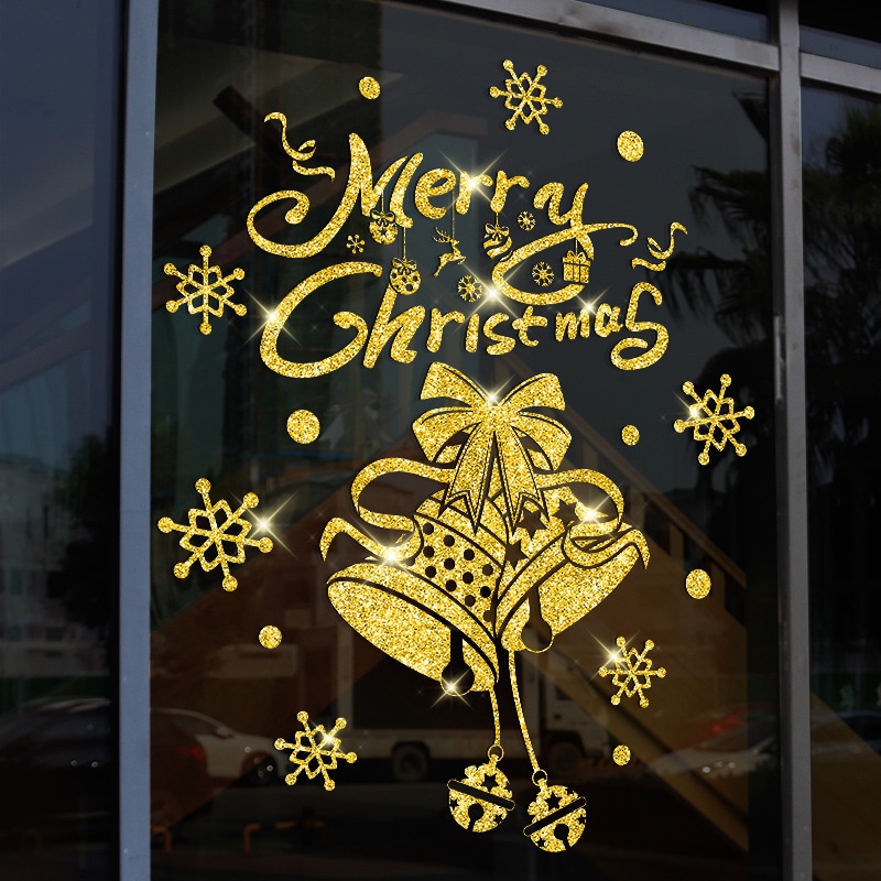 Merry Christmas Decorations for Home Wall Window Stickers Santa Decals