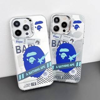 Electroplated Color Silver Aape Label Blue Orangutan Cartoon Phone