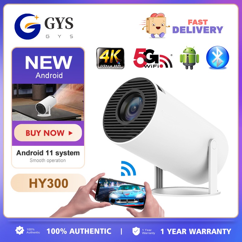 HY300 Mini Projector with Android 11 & Allwinner H713 