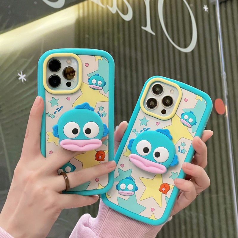 3D Stereoscopic Kawaii Sanrio Hangyodon Bracket Phone Case for