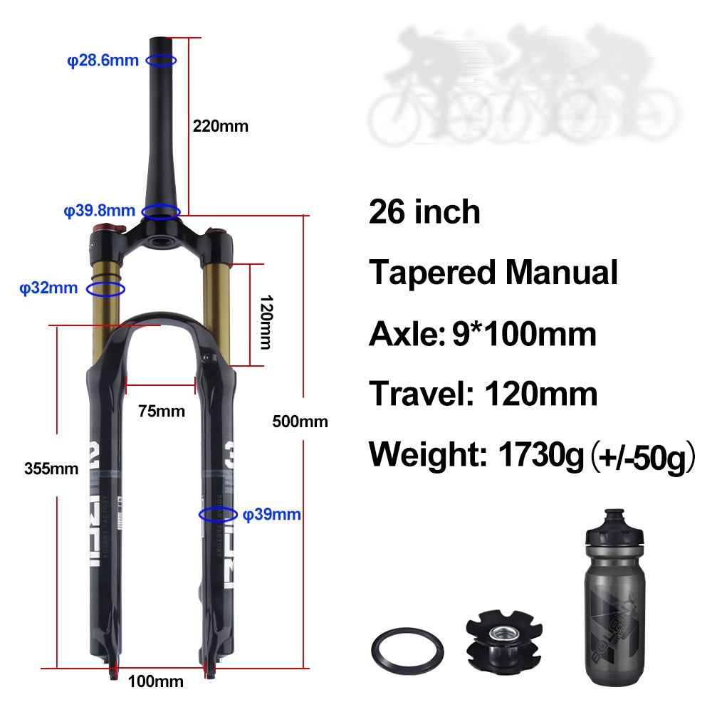 Bolany Mountain Bike Air Supension Inch Mm Magnesium Alloy Remote Bike Fork Quick