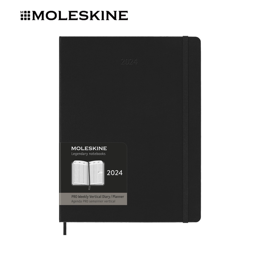 Moleskine 2024 12M PRO Weekly Vertical Planner Hard Cover