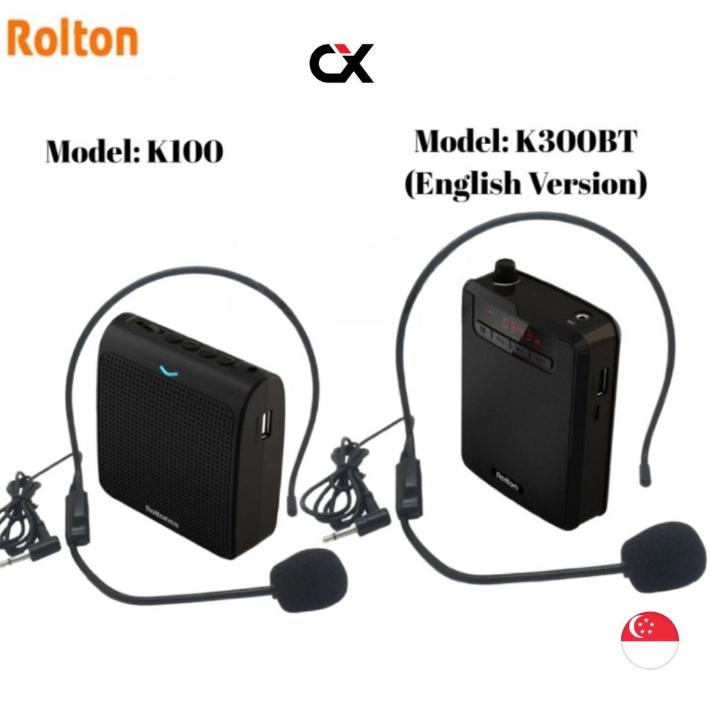 Rolton [SG] K100 Portable Loud Speaker /K300BT Loud Speaker Mini Voice ...