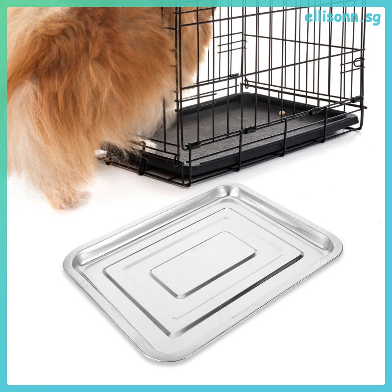 Stainless Steel Tray Rabbit Hutch Outdoor Serving Birds Holder Dog Crate Replacement Parakeet