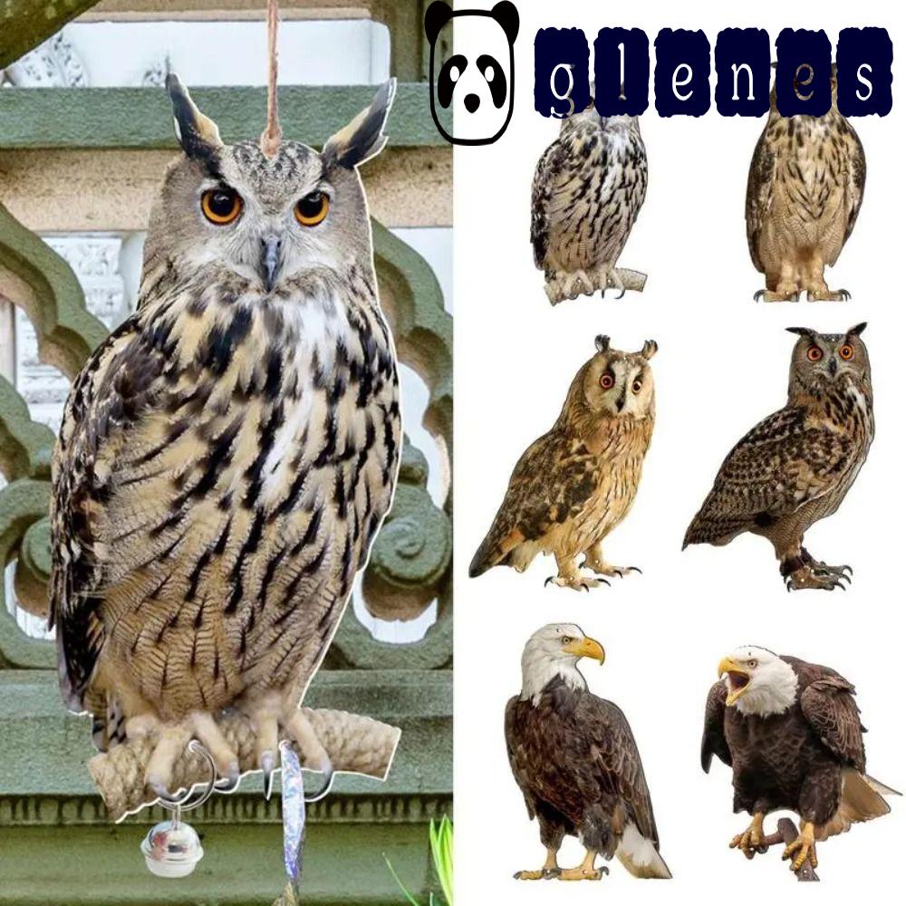 GLENES Fake Bird Scare Device, Hanging Waterproof Bird Repel Owl ...