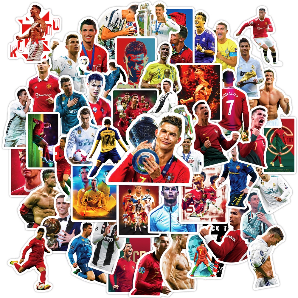 50pcs-football-star-cristiano-ronaldo-waterproof-graffiti-stickers-for