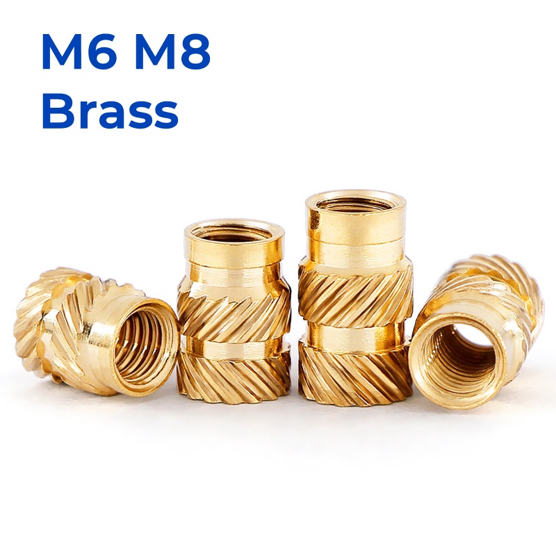 M6 M8 Brass Insert Nut Double Twill Copper Nuts Hot Melt Knurled Thread ...