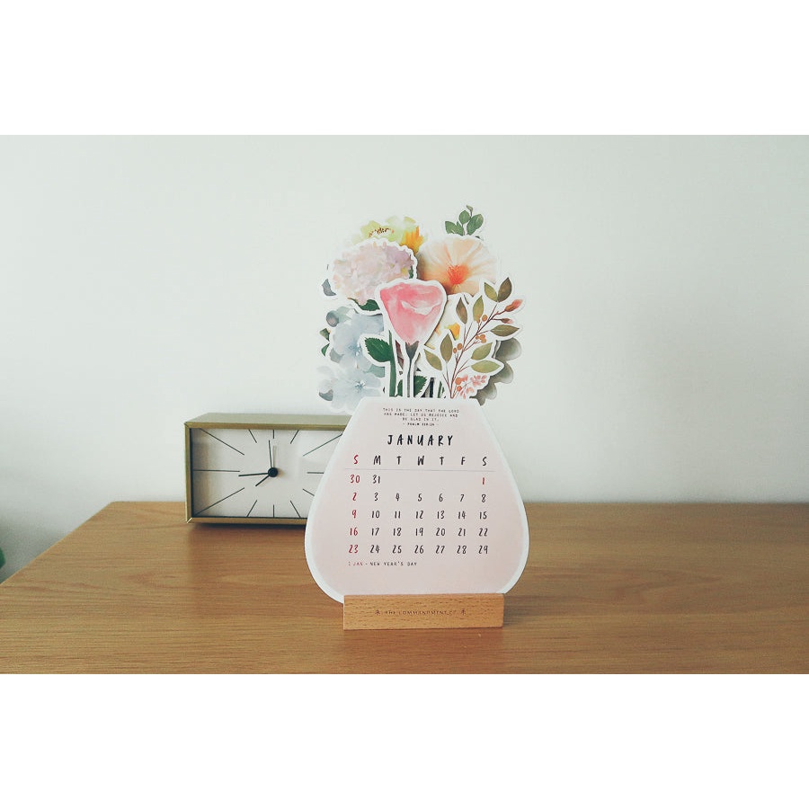 2025 Thrive and Flourish Flower Vase Design Desk Calendar
