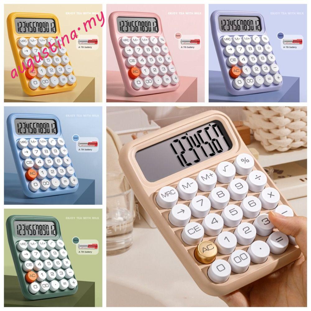 AUGUSTINA Candy Color Mechanical Calculator, 12digit Large Display