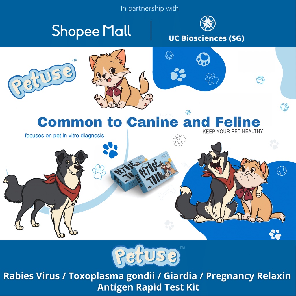 Canine & Feline Rabies Virus RBV Ag/Toxoplasma gondii TOXO Ag/Giardia ...