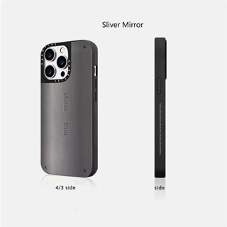 CASETiFY X Matin Kim Signature Magnetic suction Sliver Mirror Case Apple  IPhone 15 14 13 12 Pro Max Plus Hard Back With Box Carving logo