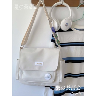 Messenger Bag Japanese Handbags School Korean Single Shoulder Girl Student  Hong Kong Style Retro Large Capacity Postman Women's