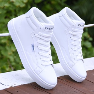 White canvas shoes hot sale high top