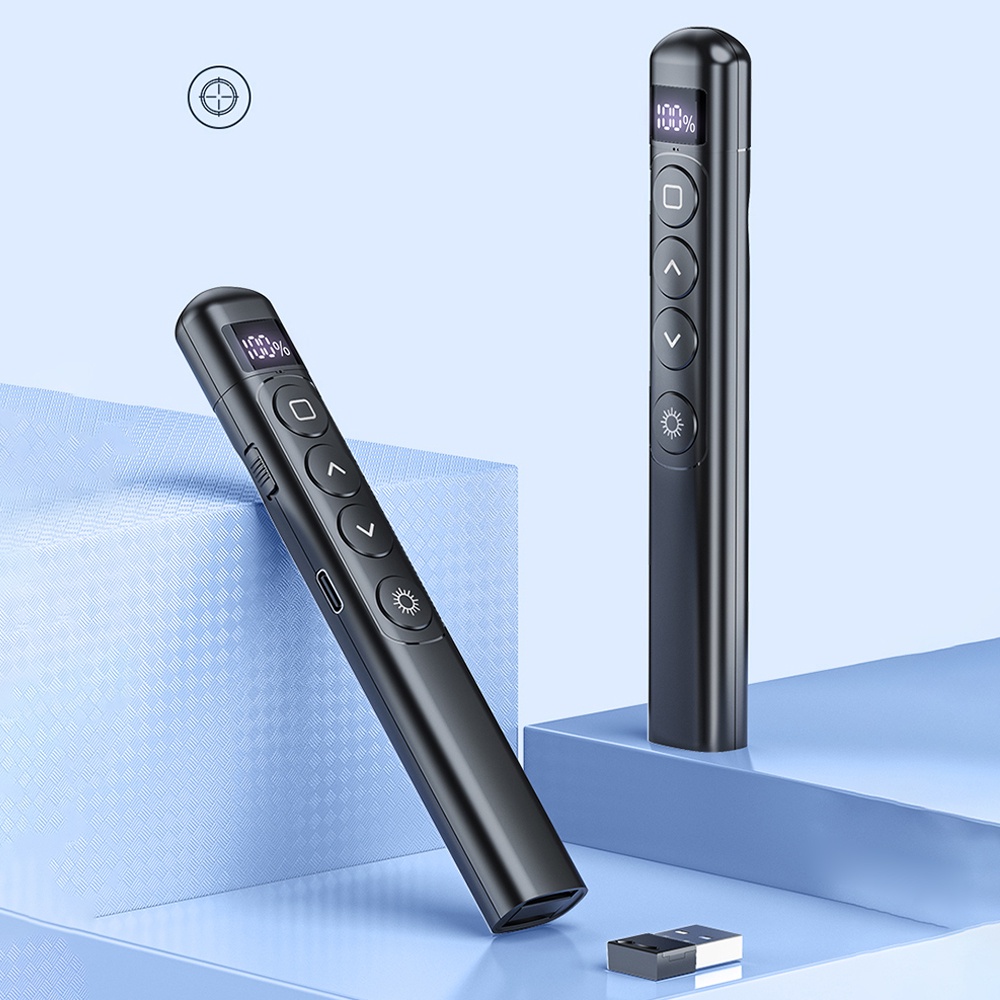 Wireless Pointer Presentation Power Display Rechargeable Clicker for