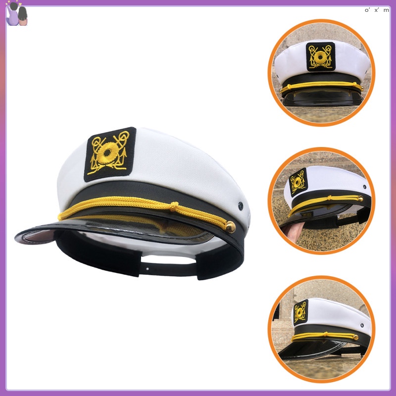 Adult Halloween Costume Embroidered Navy Hat Boating Accessories Luxury ...