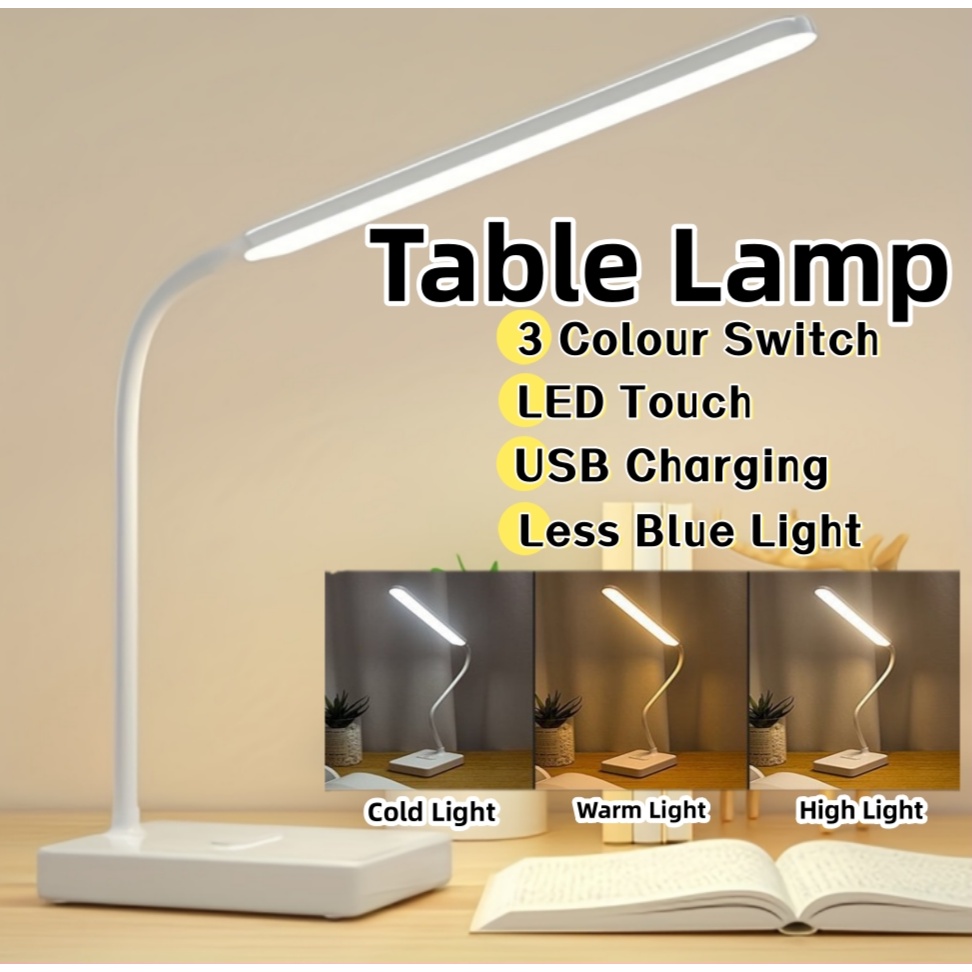 LED Desk Lamp Table Lamp USB Charging Reading Eye Protection Lighting ...