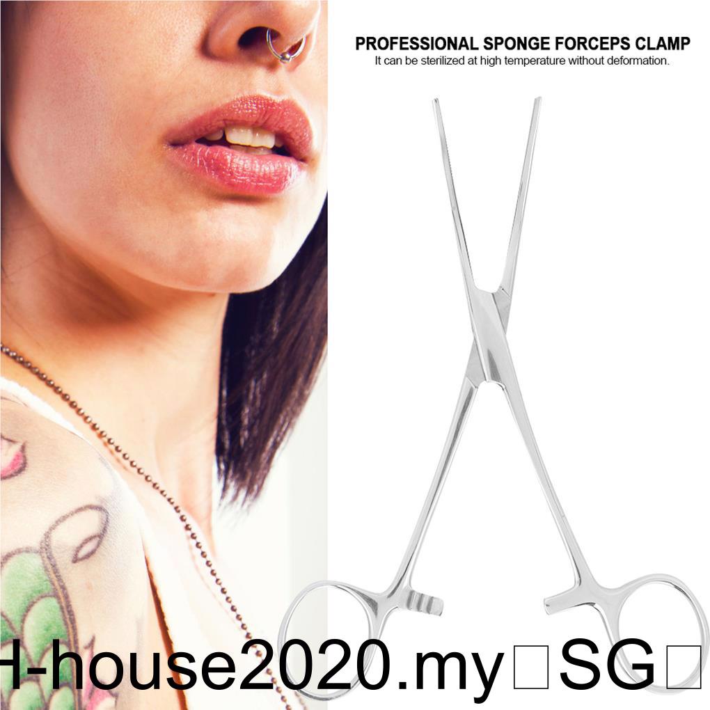 Piercing Pliers Stainless Steel Clamp Pierced Navel Tweezers Nose Drill