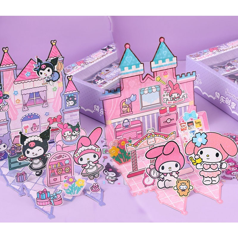 Sanrio 3d Castle Quiet Book Melody Kuromi Cinnamoroll Pochacco Girl 