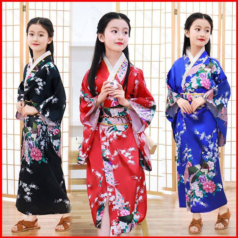 YS Children kimono Japanese girl Cosplay performance clothing cute bow ...