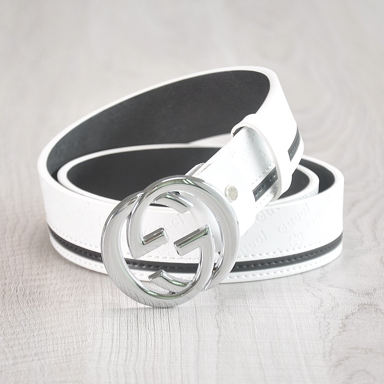 White gucci clearance belt mens