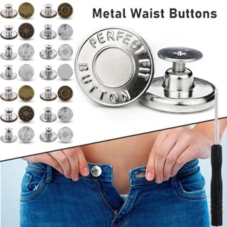 10pcs Detachable Metal Buttons Snap Fastener Pants Pin for Jeans