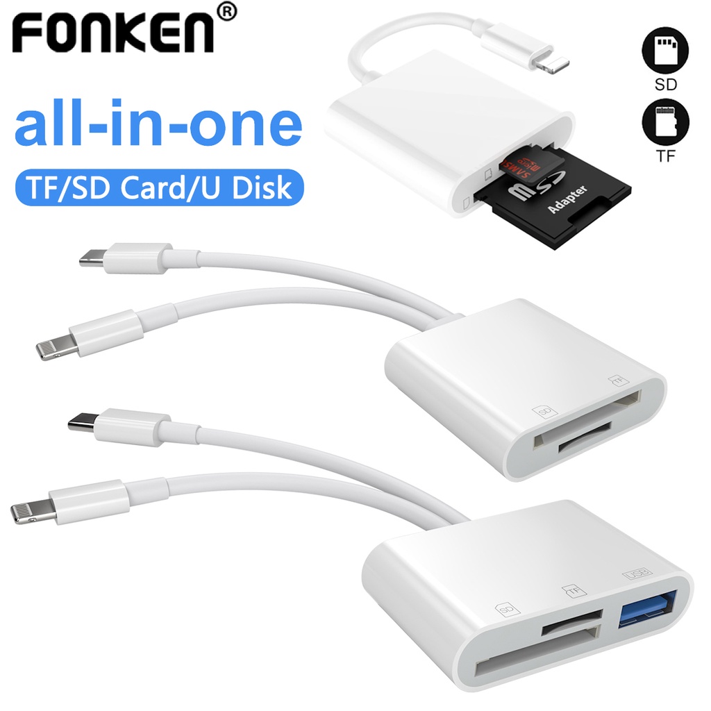 Usb-c Sd Card Reader 4 In 1 Usb Otg Adapter Compatible Sd/tf Card With  Charging Port Memory Card Reader For Camera Notebook - Mobile Phone  Adapters & Converters - AliExpress